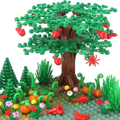 Garden Plants Building Bricks Accessories Flowers Bushes Palm Trees Leaves Shrubs Vines Green Grass Bulk Botanical Pieces and Parts Block Toys for Jungle Forest Park Decor Compatible with Major Brands thumbnail 3