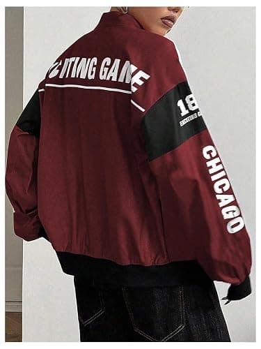 [ GORGLITTER ] Women's Racing Varsity F1 Jacket thumbnail 3
