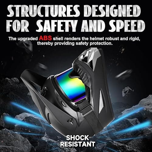 Full Face Dirt Bike Helmet DOT Certified - Complete Adult ATV Helmet Kit with Goggles, Gloves & Mask, Adjustable Visor, Quick Release thumbnail 3