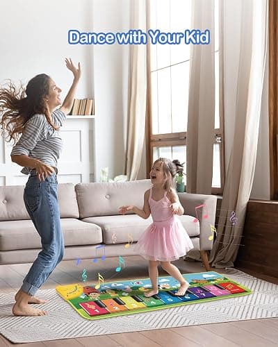 FOKI Floor Piano Mat for Toddlers, Sensory Educational Dancing Musical Keyboard Carpet Toy, Animal Sounds Touch Playmat Blanket, for 1 to 5 Years Old Boy and Girl thumbnail 8