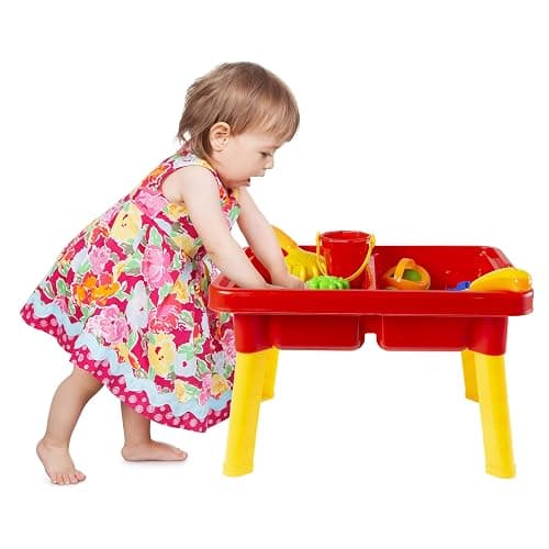 HEY! PLAY! Water Table with Lid and Toys - Playset with 2 Sensory Bins for Sand or Water - Toddler Activity Set for Beach, Backyard or Classroom thumbnail 7