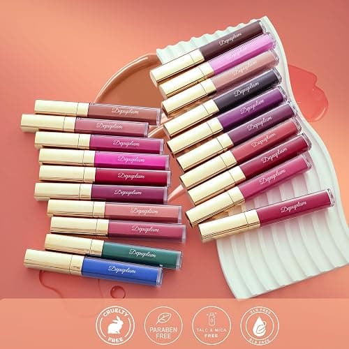 Depuplum Black Lipstick Matte for Women, Long Lasting Lipstick Smudge Proof No Transfer Goth Liquid Lipsticks, Cruelty Free Lip Makeup (DM23 Black Storm) thumbnail 8