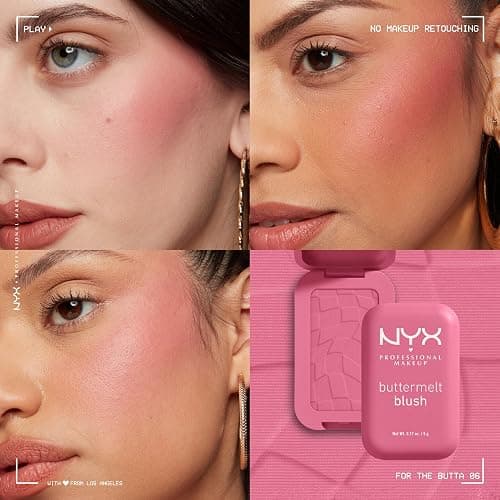 NYX Professional Makeup Buttermelt Blush, Buttery Soft Powder Blush, Up to 12 H Wear, Fade & Transfer Resistant, With Mango, Almond & Shea Butters, Shade: For The Butta thumbnail 2
