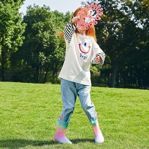 EUXTERPA Kids Toddler Light Up Wellies Glitter Welly Rain Boots for Girls with Handles for 1-9 Year Old Child thumbnail 6