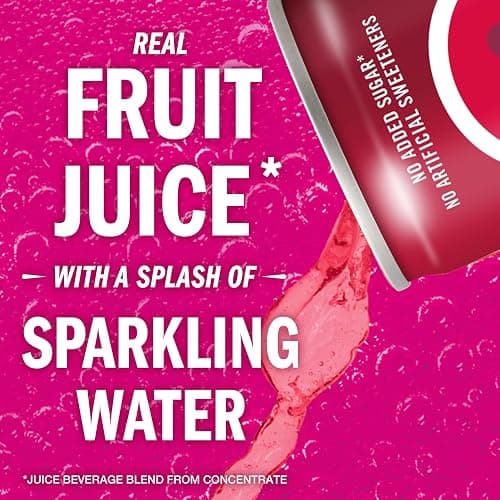 IZZE Sparkling Water Juice Beverage Blend, Pomegranate, No Sugar Added, 8.4 FL OZ, 24 Cans thumbnail 5