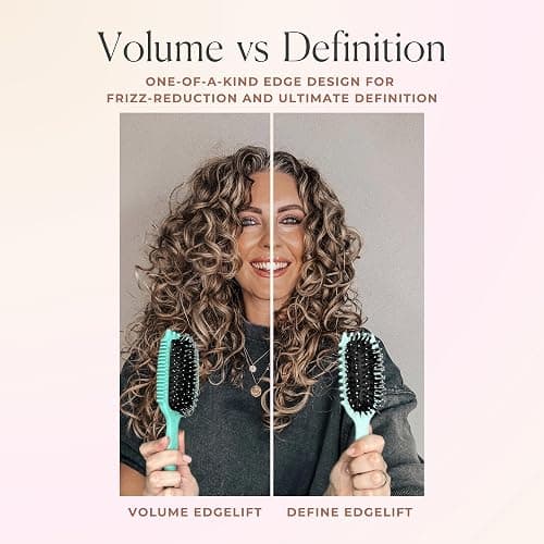 Bounce Curl Define EdgeLift Brush, 5-in-1 Tool for Effortlessly Defined Curls, Waves & Coils, Reduces Frizz - Pink - Pink thumbnail 3