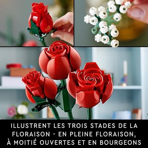 LEGO Botanicals Le Bouquet de Roses - Fleurs Artificielles - Set de Construction Adulte - Accessoires de Décoration pour Maison ou Bureau - Cadeau pour Femme ou Homme Passionné(e) de Plantes 10328 thumbnail 6