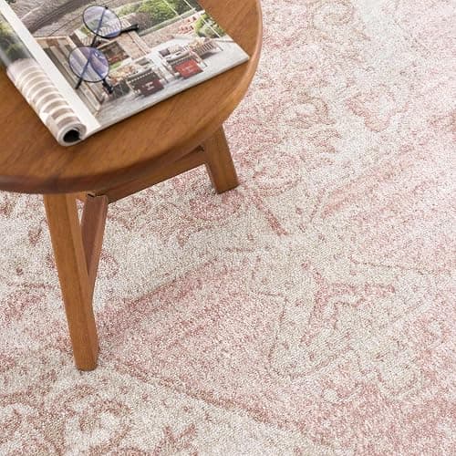 BoutiqueRugs Blush & Light Pink Collection Snead Bohemian Oriental Medallion Large Area Rug - Traditional Floral Carpet for Living Room - Blush, Pale Pink, Cream - 7'10" x 9'6" (8x10 Area Rug) thumbnail 10
