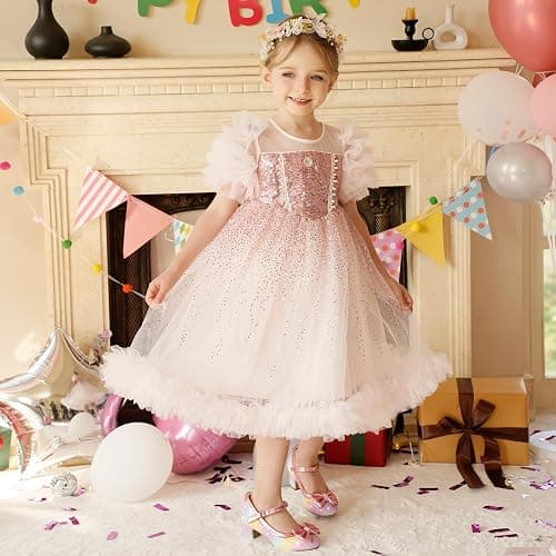LAURMOSA Princess Shoes High Heel Toddler Girls Dress Shoes Cute Bowknot Sparkle Mary Jane Flower Girls Wedding Birthday Party Prom for Little Big Kids thumbnail 3