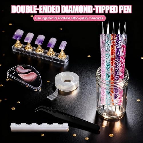 Artdone Nail Dotting Tools Art Brushes Kit With Nail Stand Gel Polish Liner Brushes Design Pen For Nail Drawing And Nail Paint Brushes Small Detail Brushes thumbnail 4