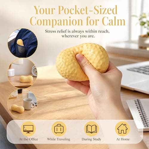 2Pcs Crunchy Peanut Squishy Toys,Slow Rising Fidget Toys for Stress Relief | Soft Stretchy Crunchy Squishies,Squeezy Squishy Toys,Sensory Squeeze Toy for Anxiety Relief,Party Favors Gift for Adults Kids thumbnail 6