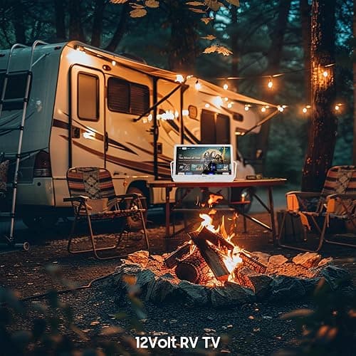 SYLVOX 15.6'' Portable Smart TV 12 Volt Television, 10000mAH Battery Powered IP66 Waterproof Dual Speakers Wireless WiFi 300nits Small Outdoor TVs, for RV Camping Pool Bathroom Kitchen Bedroom thumbnail 6