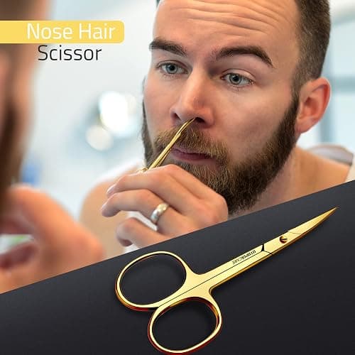 Utopia Care Eyebrow Scissors, Professional Stainless Steel Small Shears for Men and Women, Nose Hair Scissors for Grooming Mustache, Beard, Eyelashes, Ear Hair Trimming, Gold thumbnail 5