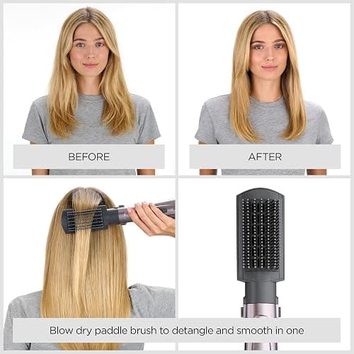 BaByliss Air Styler 1000W - All in One Hair Dryer Brush, Volumiser and Curler, Advanced Ionic Frizz-Control System, 4 Attachments, Copper/Grey, 2136U thumbnail 6