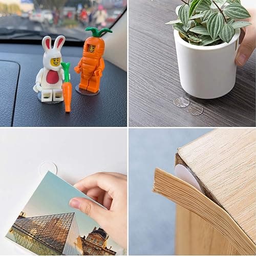 JANYUN 280Pcs Sticky Dot Stickers Clear Putty Sticky Tack for Decoration | 20mm Glue Putty, No Trace,Waterproof Tabs Transparent Adhesive Poster Tape for Wall Decor Photos Party Balloons Crafts thumbnail 7