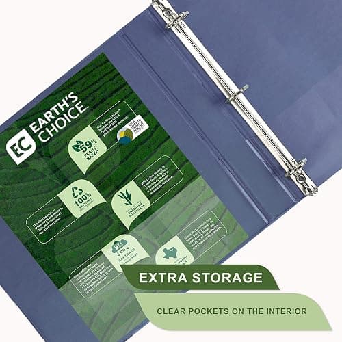 Samsill Plant-Based 1 Inch Durable D-Ring, Made in USA, View Binder, Eco-Friendly, USDA Certified Biobased, 4 Pack, Boho Assortment thumbnail 5