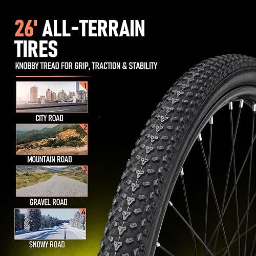 CYBIC 26" Full Suspension Mountain Bike for Adults 21 Speed Shimano | Dual suspension, dual disc brakes, steel frame. fits 5'3"-5'11" (13+), 265 lbs max thumbnail 6