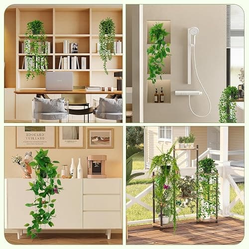 BELICOO Artificial Hanging Plant, 4 Pack Fake Plants with Pots, Hanging Artificial Plants Indoor, Fake Ivy Faux Plant for Indoors Outdoor Room Office Patio Wall Decor thumbnail 7