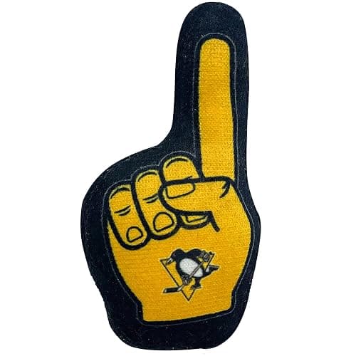 NHL PITTSBURGH PENGUINS Plush Cat Toys Set of 3 - Jersey, Hockey Puck & #1 Fan Cat Toys filled with Fresh Catnip. Team Logo thumbnail 4