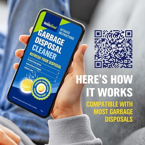 WoldoClean Garbage Disposal Cleaner and Deodorizer Tablets - 24 Pack, Foaming Sink Drain Cleaner & Odor Eliminator, Fresh Citrus Scent, 1 Year Kitchen Cleaning Supply thumbnail 5