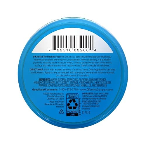O'Keeffe's for Healthy Feet Foot Cream - 3.2 oz Jar (1 Pack) - Guaranteed Relief for Extremely Cracked, Dry Feet, Repairing Skincare, Instantly Boosts and Retains Moisture Levels thumbnail 9
