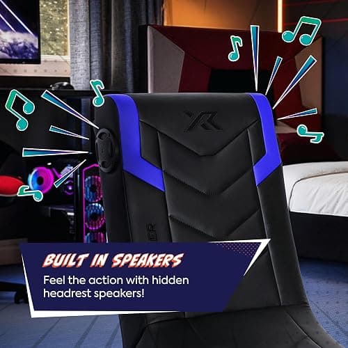 X Rocker Video Gaming Floor Rocker Chair, Built-in Audio, Foldable, for Gamers, Bedroom, or Game Room for Boys, Girls, Teens 5-17, Gifts for Gamers thumbnail 7