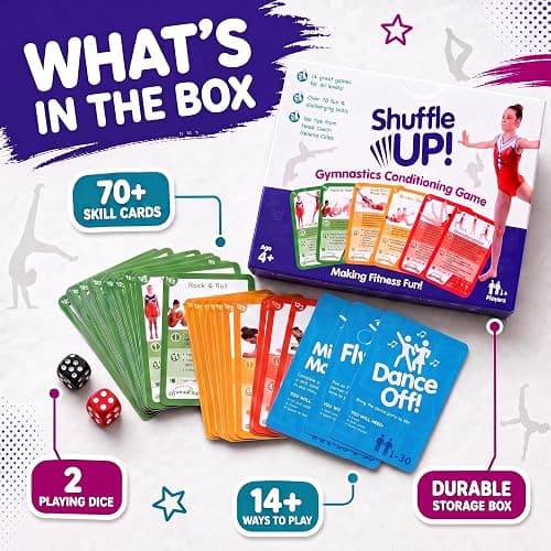 Shuffle Up Gymnastics Game - 70+ Skills, Gymnastics Equipment Gift for Girl thumbnail 9