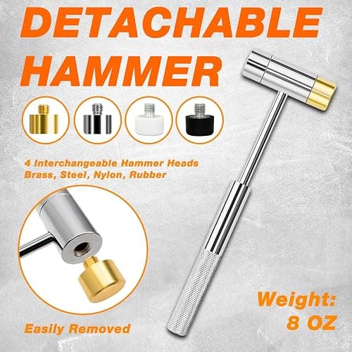 BESTNULE 25pc Punch Set and Hammer, Roll Pin Punch Set with Bench Block | Complete Punch Set, Enhanced Magnetic Bench Block, 4 Replaceable Hammer Faces, Heat-Treated 40#Cr Steel, Compact Case thumbnail 5