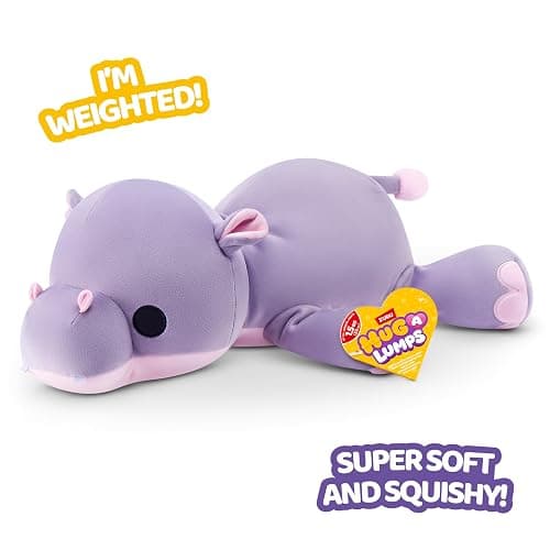 Hug-A-Lumps Hippo Harley by ZURU, Medium, 3.3 lbs, Cuddly Squishy Weighted Plush, Sleeping Pillow Plush, Stuffed Animal (Hippo) thumbnail 4