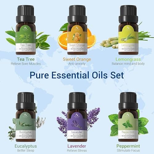 ASAKUKI 500ml Essential Oil Diffuser with 6 * 10ml Oils with Remote Control | Scented Oil Diffusers with 14 LED Colours, Auto Shut Off, Timer, Aromathrapy Diffuser Gifts Set for Home Bedroom Office Yoga thumbnail 4