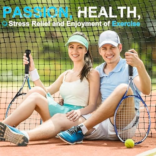 OPPUM PRO-500 Adult Tennis Rackets, 2-Pack Pre-Strung Racquets for Beginners & Intermediate with Carry Bag & 2 Balls, 105 Sq Inch Oversized Head for Women & Men, Arm Friendly Vibration Control thumbnail 2