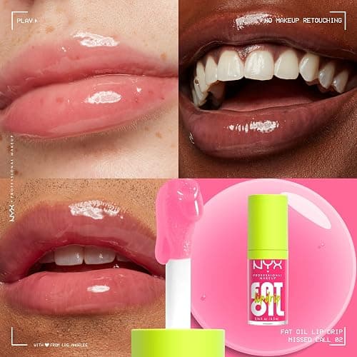 NYX PROFESSIONAL MAKEUP Fat Oil Lip Drip, Moisturizing Lip Oil Gloss, Vegan Tinted Formula, Up to 12 HR Hydration - Missed Call (Sheer Pink) thumbnail 2