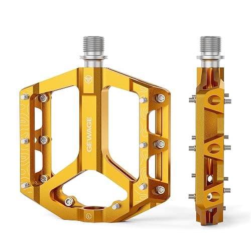 Road/Mountain Bike Pedals -Non-Slip Bicycle Flat Pedals Aluminum 9/16" - 3 Sealed Bearing Lightweight Platform Pedals for Road Mountain BMX MTB Bike - Image 1