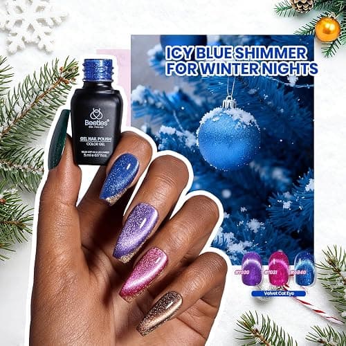 Beetles Cat Eye Gel Nail Polish Set - 36 Colors Red Purple Brown Green Burgundy Magnetic Christmas Gel Polish Kit Base Gel Glossy Matte Top Coat Magnet Soak off UV DIY Salon Nail Art Gift for Women thumbnail 3