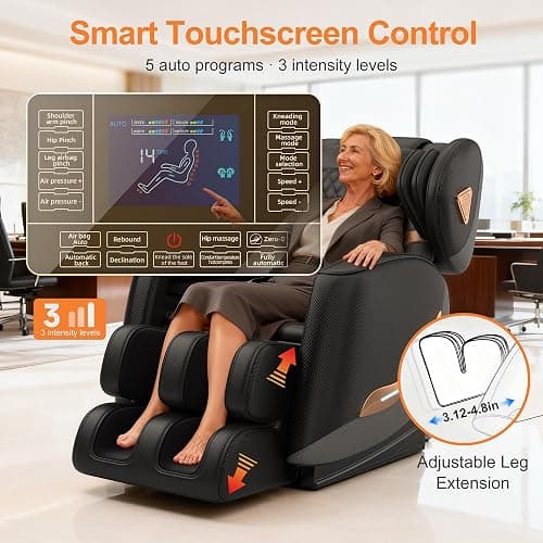 GOLD TIME Upgraded Massage Chair Full Body, Zero Gravity Recliner with Heat, 10 Fix Points, Bluetooth, Touch Screen, Footrest, Shiatsu Massage Chair Full Body for Parents, Seniors & Easy Assembly thumbnail 5