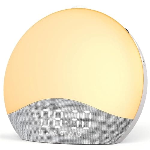 ecozy Sunrise Alarm Clock, White Noise Machine, Bluetooth Sync, 26 Sound, 17 Night Lights, Upgraded Backlit Button, Sunrise/Sunset Simulation, AC-Powered, Wake Up Light for Heavy Sleeper, Elderly, Kid - Image 1