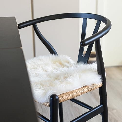 Nordic Sheep Sheepskin Seat Pads 40x40 cm | New Zealand Long-Hair Fluffy Pillow & Fluffy Cushion | Ideal as Sheepskin Seat Pads for Chair, Sofa or Bed | Color: White thumbnail 6
