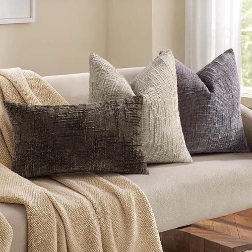 decorUhome Fall Dark Brown Chenille Throw Pillow Covers 12x20 Set of 2 Textured Soft Cozy Slubby Couch Pillow Covers Modern Farmhouse Boho Decorative Pillow Cases for Bed Sofa Living Room thumbnail 4