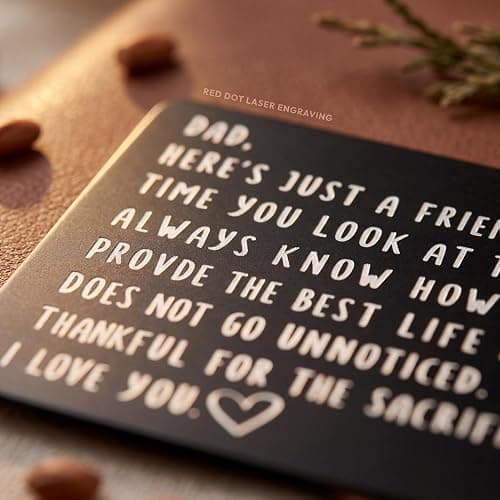 Red Dot Laser Engraving Wallet Card for Dad – Father's Day from Son or Daughter for the Best Dad Ever - Voted Most Meaningful and Unique Gift for Fathers - Gift Ready, Engraved thumbnail 5