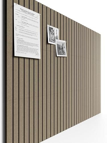 Bumusty Large Cork Board Alternative-48 x 36" Felt Bulletin Board Tiles, with 30 Pushpins, 70 Adhesive Tabs, 12-Pack Slat Wall Paneling, Cork Boards for Office Push Pin Board Felt Board-Earth Brown - Image 1