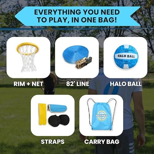 HALO BALL Portable Basketball Hoop with Adjustable Height - Play Floating Outdoor Yard Game at Beach, Lawn, Backyard, Pool, Grass - New Sport for Boys, Girls, Family thumbnail 8