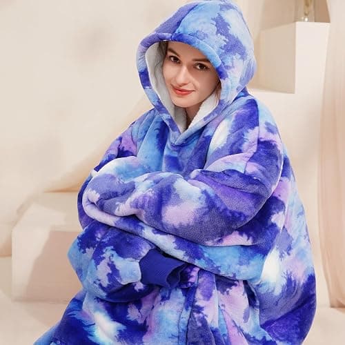 Narecte Cozy Oversized Blanket Hoodie Wearable Blanket Adults Soft Hooded Blanket Hoodie Birthday Gifts for Women Christmas thumbnail 5