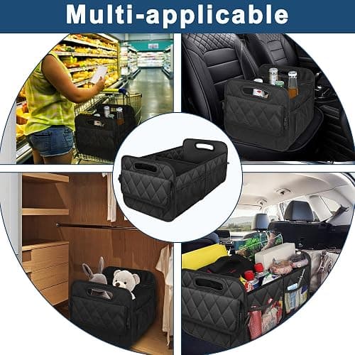 Deosk Car Trunk Organizer for SUV, Car Organizers and Storage with Reinforced Handles, Car Accessories for Women/Men 50LWaterproof Polyester Trunk Organizer, Black thumbnail 6
