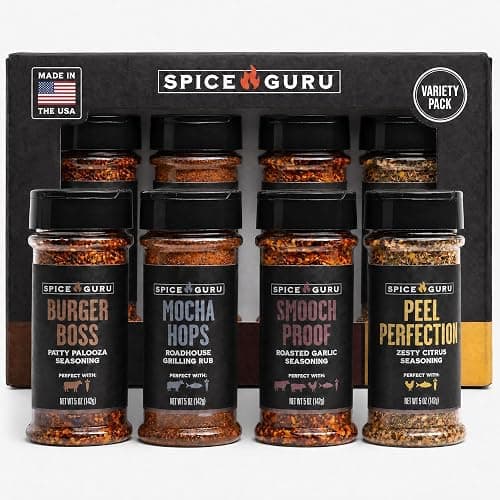 Spice Guru Grill Seasoning Gift Set - 4 Flavor BBQ Seasonings and Rubs - Christmas Gifts for Men Who Cook - BBQ Rub Gift Set - Christmas Grilling Gifts for Men - Gifts for Dad - Gifts for Him - Image 1