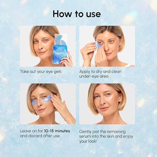MAREE Eye Gels - Cooling Pads Under Eye Patches for Puffy Eyes and Dark Circles with Collagen & Hyaluronic Acid - Anti Wrinkles Under Eye Masks Skincare Treatment for Puffiness - Parches Para Ojeras thumbnail 10