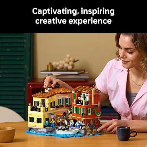 LEGO Ideas Italian Riviera Building Set for Adults - DIY Home & Office Decor for Men & Women Ages 18+ - Construct 3 Colorful Buildings & 10 Minifigures W/Accessories - Gift Idea for Birthdays - 21359 thumbnail 3