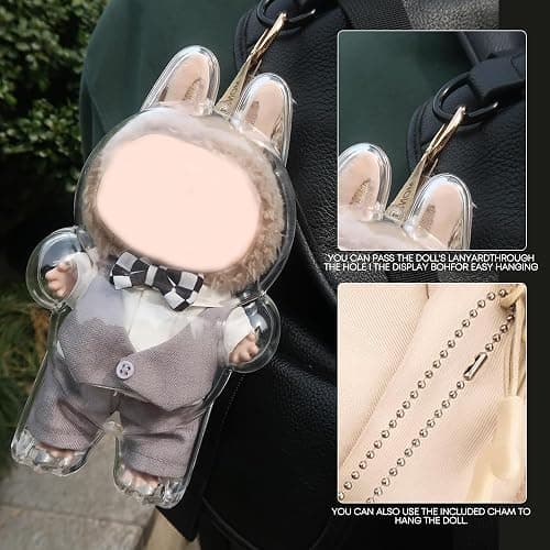 Protective Case for LABUBU, The Monsters Exciting Macaron Acrylic Display Case Clear Protective Cover for Standing Figure thumbnail 4