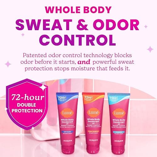 Lume Whole Body Deodorant Plus Sweat Control - Smooth Cream Tube - 72 Hour Odor And Sweat Control - Baking Soda Free, Skin Loving - 3.0 ounce (Pack of 2) (Soft Powder) thumbnail 2