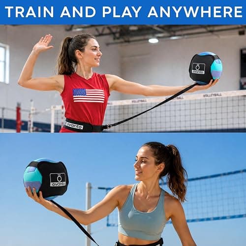OVANTO Volleyball Training Equipment Aid – Adjustable Practice Hitting Rebounder in 4 Styles to Serve, Spike, Set, and Pass Like a Pro - Volleyball Practice Equipment Gift for Beginners & Experts thumbnail 5