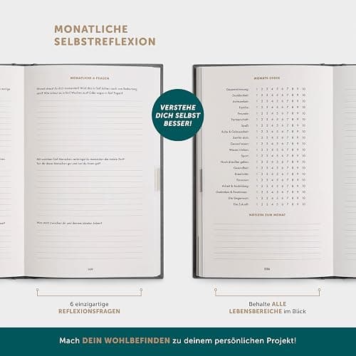 6-Minuten® Tagebuch für Erwachsene 2026 (Das Original) – Mehr Achtsamkeit, Resilienz & Selbstliebe – Dankbarkeitstagebuch, Journal Buch – Achtsamkeitstagebuch in 22 Sprachen übersetzt thumbnail 5